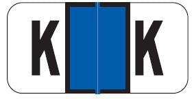 Wilmer Jetter W-2120 Series Pre-Printed Label Chart Tab K | K Blue 1-1/2 X 3/4 Inch - W-2120-K