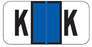 Wilmer Jetter W-2120 Series Pre-Printed Label Chart Tab K | K Blue 1-1/2 X 3/4 Inch - W-2120-K
