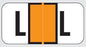Wilmer Jetter W-2120 Series Pre-Printed Label Chart Tab L | L Orange 1-1/2 X 3/4 Inch - W-2120-L