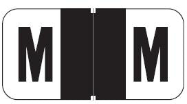 Wilmer Jetter W-2120 Series Pre-Printed Label Chart Tab M | M Black 1-1/2 X 3/4 Inch - W-2120-