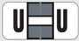 Wilmer Jetter W-2120 Series Pre-Printed Label Chart Tab U | U Gray / White 1-1/2 X 3/4 Inch - W-2120-U