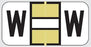 Wilmer Jetter W-2120 Series Pre-Printed Label Chart Tab W | W Gold / White 1-1/2 X 3/4 Inch - W-2120-W