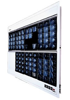 Trimline Plus - X-Ray Illuminator 2 Bank 1 Tier 4 Lamp Wall Mount 28 W X 22 H X 3-1/4 D Inch White Two, 17 L X 14 W Inch Film - 29402