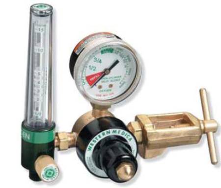 Western Medical - Oxygen Regulator Single Stage 0 - 15 LPM DISS Outlet CGA-870 - NMR-870-15FM
