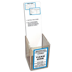 Tabbies Medical Information Cards Practice Marketing/Giveaways, "Clear" - 2-1/8" H x 3-3/8" W" D, Empty