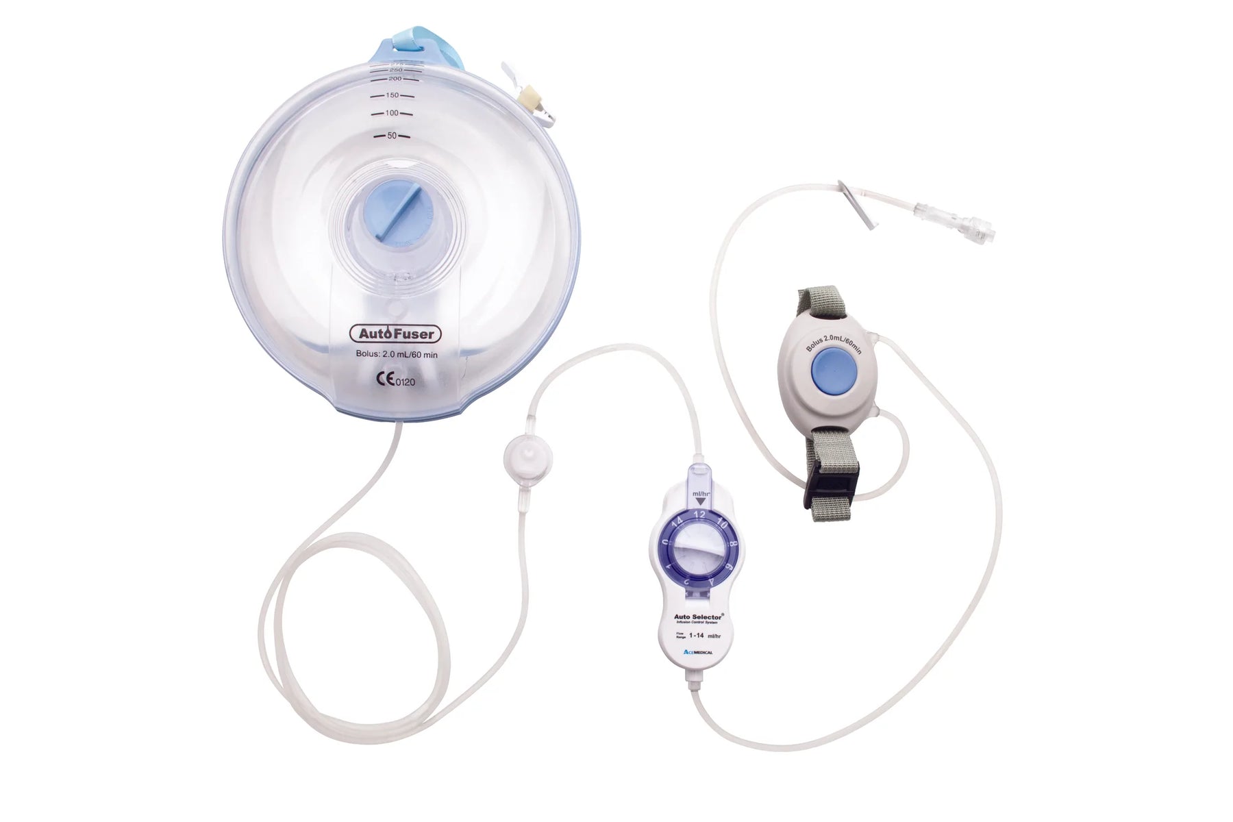 AutoFuser - Elastomeric Pump Gravity Disposable 550 mL Capacity 550 mL Volume 1 to 14 mL / Hr. Flow Rate - MVBX60XL-CPNB
