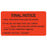 Tabbies Patient Responsibility Labels, Fluorecent Red - 3-1/4"W x 1-3/4"H, 250 per Roll - MAP5630