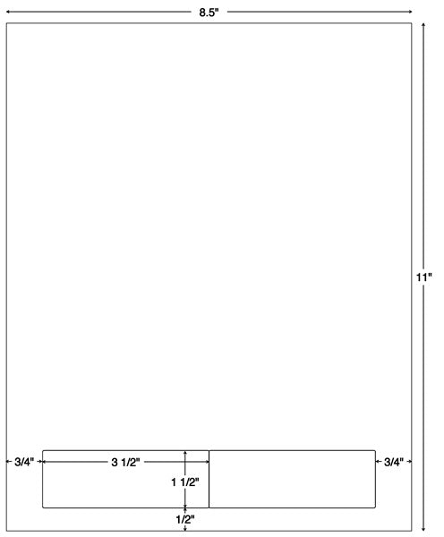 Tabbies Integrated Label Forms - 3-1/2"W x 1-1/2"H, 1500 per Case - 59905