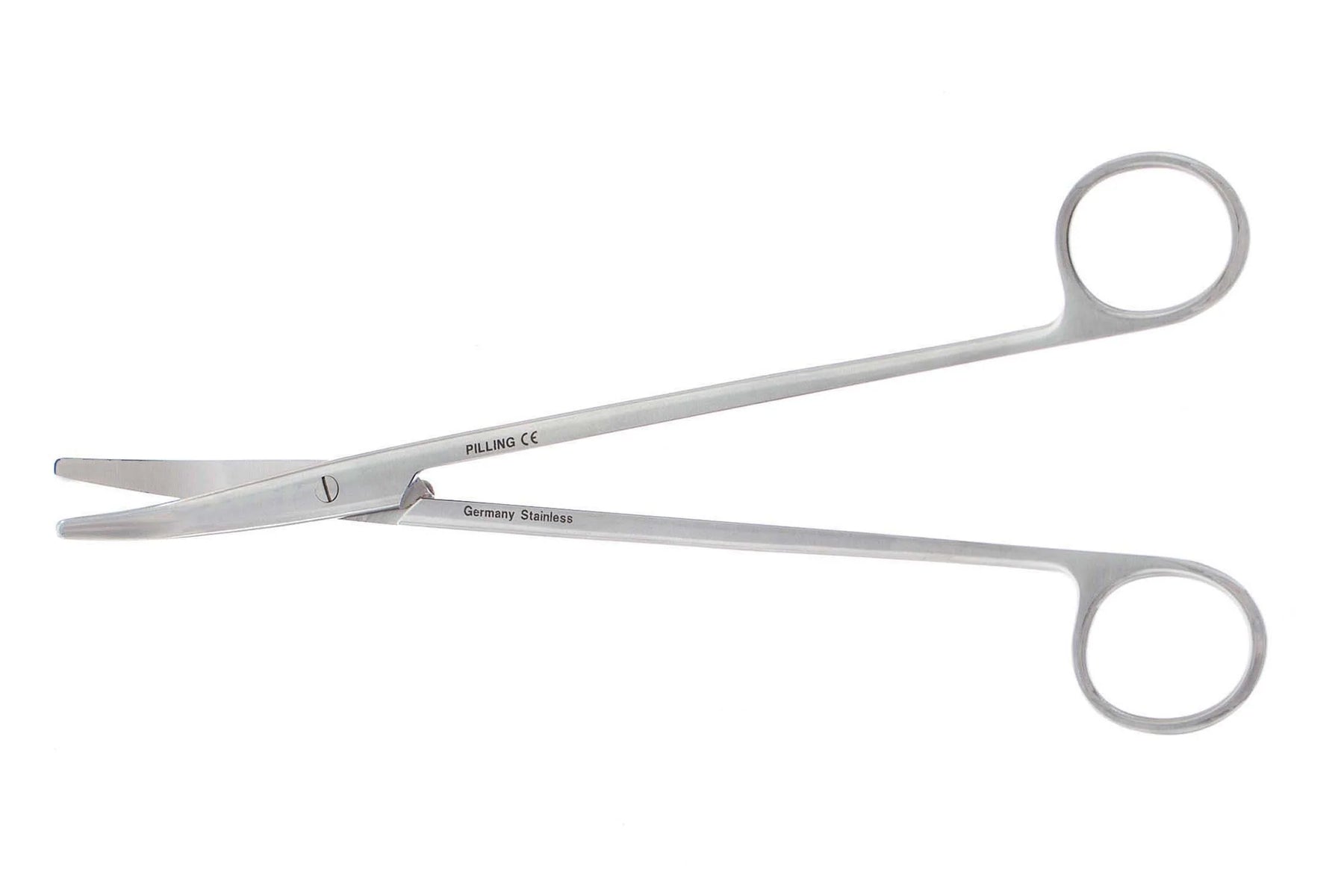 Pilling - Vascular Scissors DeBakey 7-3/4 Inch Length Surgical Grade Stainless Steel NonSterile Finger Ring Handle Curved Blunt Tip / Blunt Tip - 352199