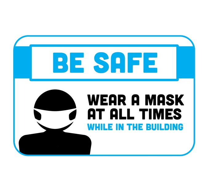 BeSafe Messaging Education Wall Decals - Blue & White, 6" x 9", Pack of 3