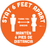 BeSafe Messaging Bilingual Floor Decals - Orange, 12" x 12", Pack of 6