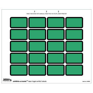 Tabbies Exhibits-U-Create Blank Label Packs - 1-5/8" W x 1" H, - 240 per Pack