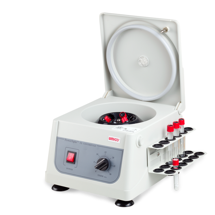 Unico Powerspin Fx Centrifuge, Fixed Speed 3,400 Rpm, 6 Place, 30 Min. Timer, 6x10ml Or 3x15ml Capacity, With 18 Place Tube Holdster Rack - C806H