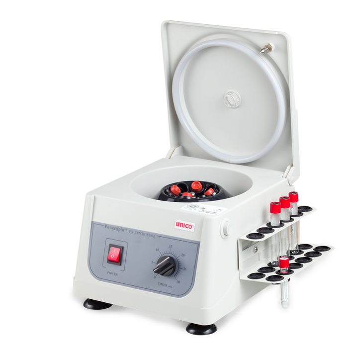 Unico Powerspin Fx Centrifuge, Fixed Speed 3,400 Rpm, 8 Place, 30 Min. Timer, 6x10ml Capacity, With 18 Place Tube Holdster Rack - C808H