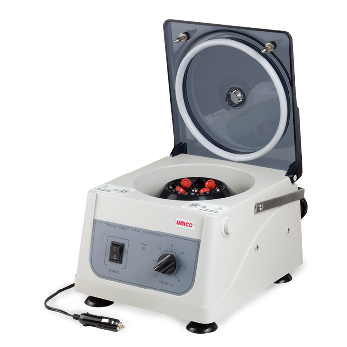 Unico Powerspin Porta-spin Portable 12 Vdc Centrifuge Fixed Speed 3700 Rpm, 6 Place Rotor, 30 Min. Timer, 6x10ml Capacity - C826