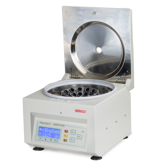 Unico Powerspin Dx, Model C8724 Centrifuge, 24 Places With 60 Min Digital Timer, Variable Speed 1000～3400 Rpm With 0-rpm Safety Lid Latch, Capacity 24x10 Ml Tubes, 16x15 Ml Tubes. 110v - C8724