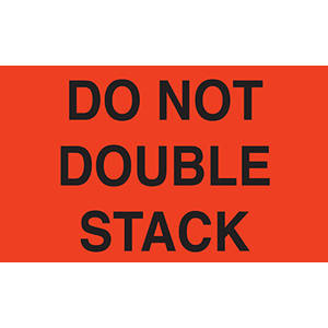 Tabbies Do Not Stack Labels, "DO NOT DOUBLE STACK" (Fluorescent Red) - 3"H x 5"W, 500 per Roll - 43511