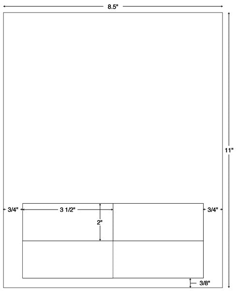 Tabbies Integrated Label Forms - 3-1/2"W x 2"H, 1500 per Case - 59904