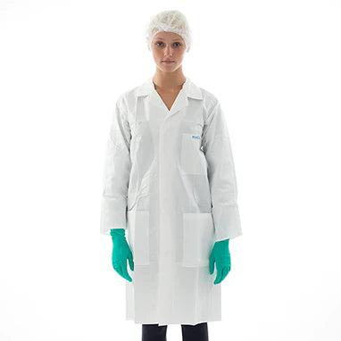 Health Care Logistics - Lab Coat White X-Large Knee Length Disposable - 19669XL