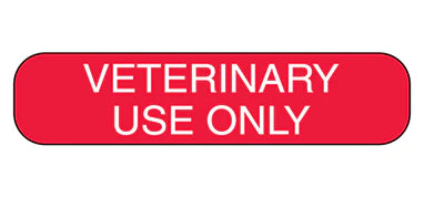 Indeed - Pre-Printed Label Auxiliary Label Red Paper Veterinary Use Only White Safety and Instructional 1-5/8 X 3/8 Inch - 1125