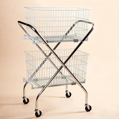 MedValue Folding Wire Cart with 12" Baskets