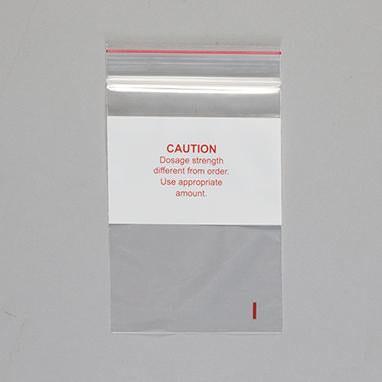 MedValue Caution Dosage Strength Bags, 4 x 6