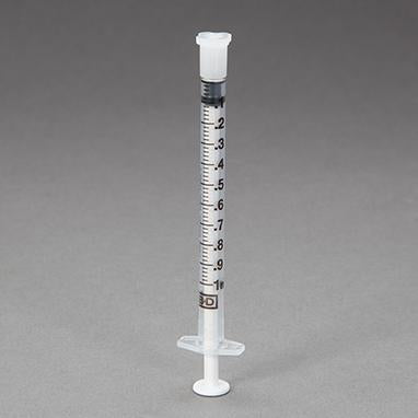 BD Oral Dispensers with Tip Caps, 1mL, Clear