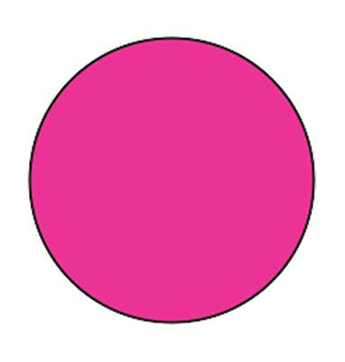 MedValue Blank Circle Labels, High Visibility Pink