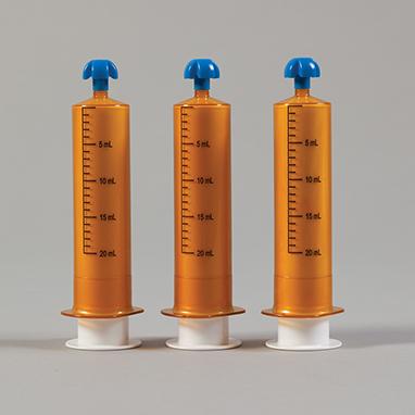 Comar® mL Only Oral Dispensers with Tip Caps, 20mL - Amber