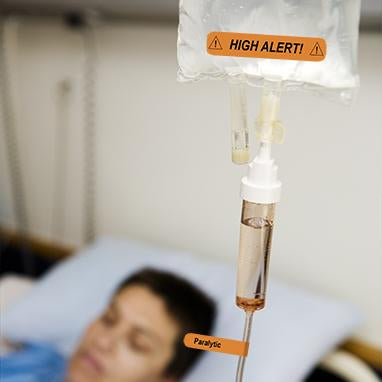 MedValue IV Line Tracing Piggyback Labels, Paralytic