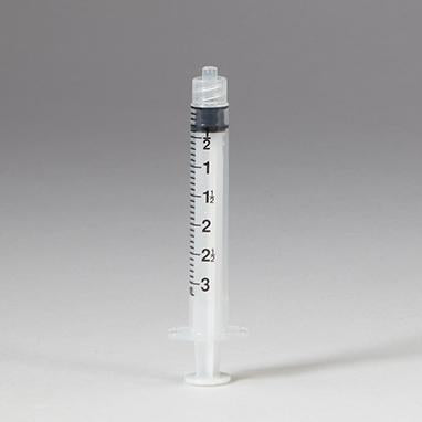 Sterile Monoject Luer-Lock Syringes, 3mL, Case