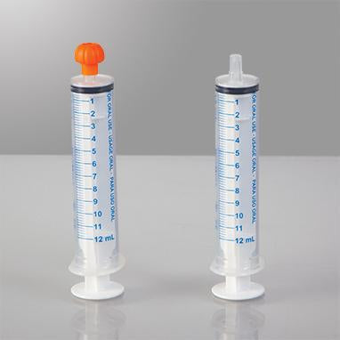 NeoMed® Oral Dispensers with Tip Caps, 12mL, Clear/Blue Markings, 100 Pack