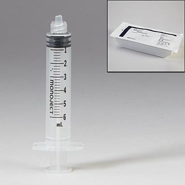 Sterile Monoject Luer-Lock Syringes, Pharmacy Tray, 6mL