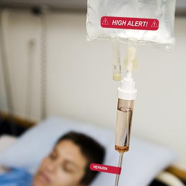 MedValue IV Line Tracing Piggyback Labels, Heparin