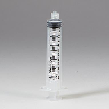 Sterile Monoject Luer-Lock Syringes, 12mL, Case