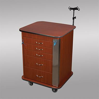 MedValue Furniture-Style 5-Drawer Cart w/ Melamine Top and Accessories