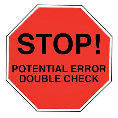 MedValue Stop Potential Error Double Check Labels