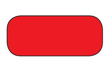 MedValue Blank Rectangle Labels, High Visibility Red