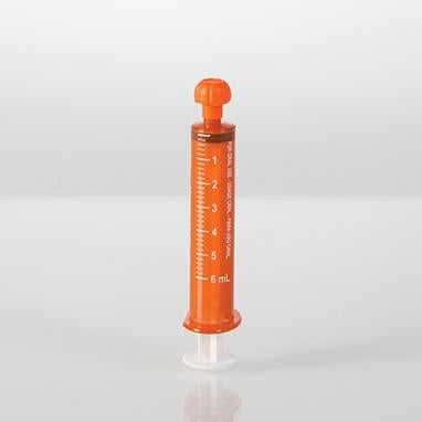 NeoMed® Oral Dispensers with Tip Caps, 6mL, Amber/White Markings, 25 Pack