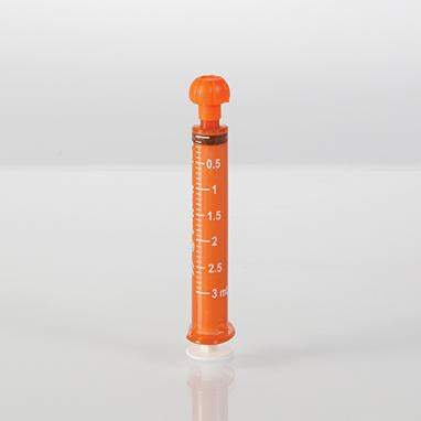 NeoMed® Oral Dispensers with Tip Caps, 3mL, Amber/White Markings, 100 Pack