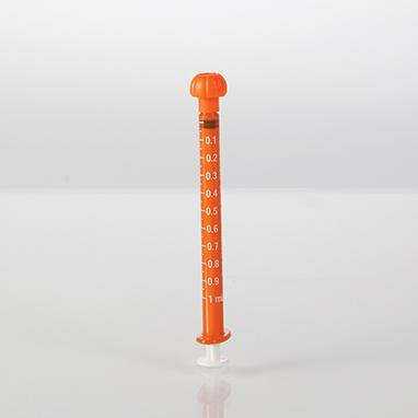 NeoMed® Oral Dispensers with Tip Caps, 1mL, Amber/White Markings, 100 Pack