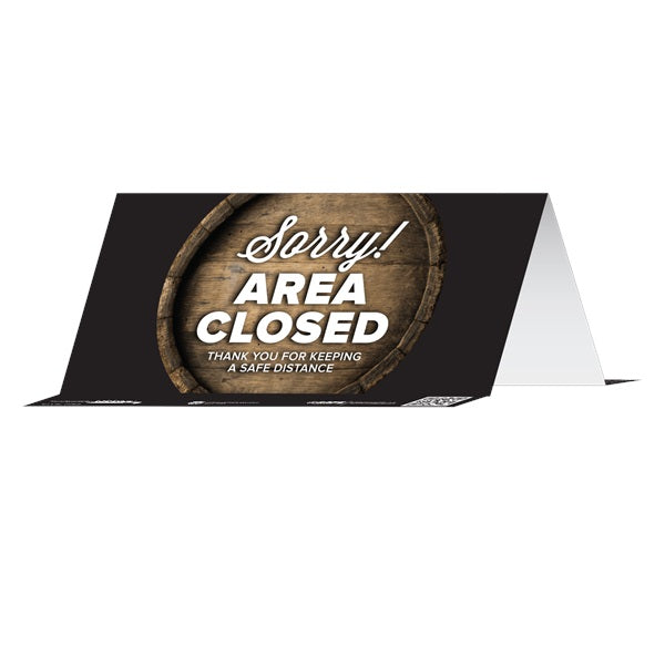 BeSafe Messaging Food Service Table Tents- Brown, 8" x 3.875", Pack of 10