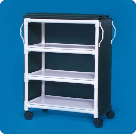 IPU - MRI Compatible Linen Cart with Cover 3 Shelves PVC 4 Locking Casters - MRI-LC36-3