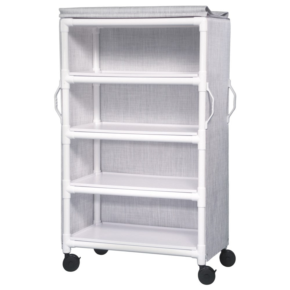 IPU CART, LINEN 4SHELF W/COVER SURE CHECK LTBLU D/S - LC36-4