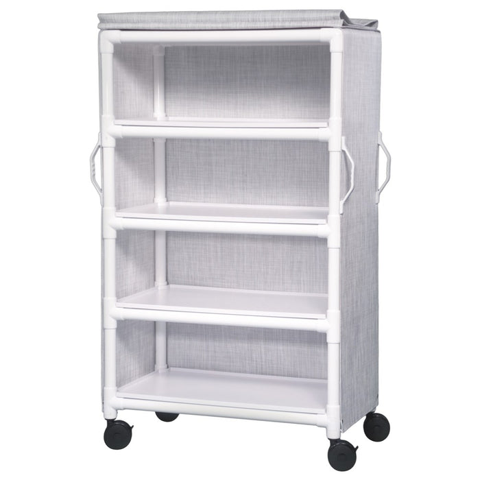 IPU CART, LINEN 4SHELF W/COVER SURE CHECK LTBLU D/S - LC36-4