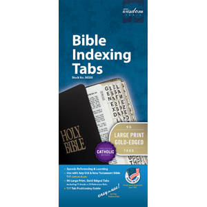 Tabbies Bible Indexing Tabs, "Large Print Tabs", "Gold"- 1"L x 1/4" Extension, 10 packs Per Box - 58335