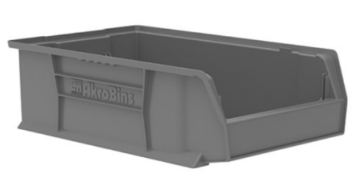 Akro-Mils BIN, STORAGE GRY 20"X12 3/8"X6" (4/CT) - 30280GREY