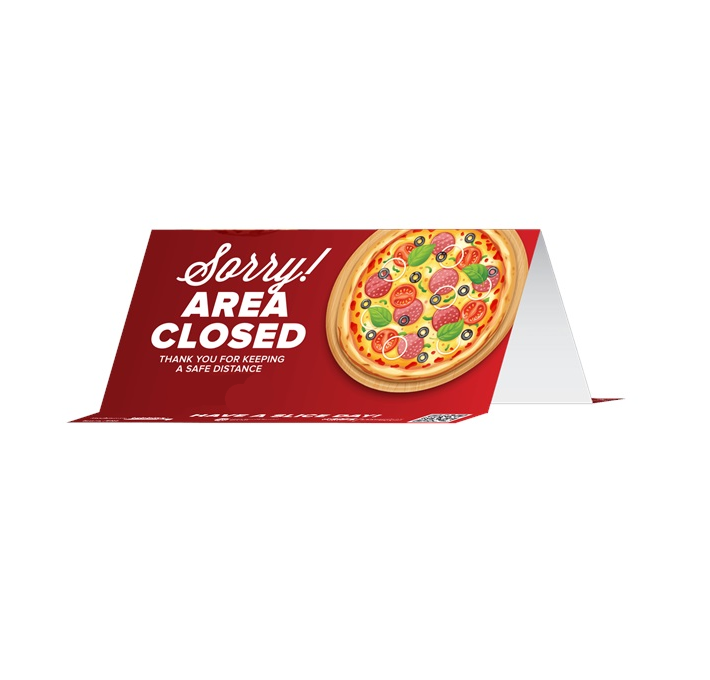 BeSafe Messaging Food Service Table Tents - Multi Color, 8" x 3.875", Pack of 10