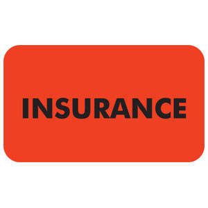 Tabbies Insurance Labels - 1-1/2"W x 7/8"H, 250 per Roll