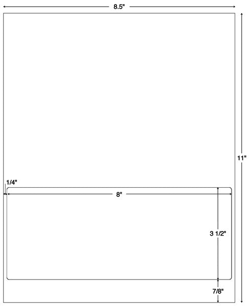 Tabbies Integrated Label Forms - 8"W x 3-1/2"H, 1500 per Case - 59906